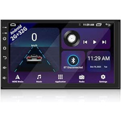 2 DIN automašīnas radio, 7 collu 1080P HD skārienekrāna automašīnas radio ar Bluetooth, Android automašīnas radio ar Navi, FM radio, Mirrorlink, WiFi, 2 USB porti