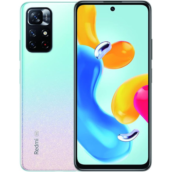 Xiaomi Redmi Note 11S 5G viedtālrunis, MTK Dimensity 810, 33 W Pro ātrā uzlāde, 50 MP AI trīskāršā kamera, NFC, 4+128 Blue Star (versija)