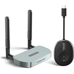 HDMI bezvadu raidītājs un uztvērējs, Lemorele USB C bezvadu raidītājs un HDMI uztvērējs 5G video/audio straumēšana projektorā/HDTV mājas kinozālei, biroja sanāksmei, lekcijai, izglītībai