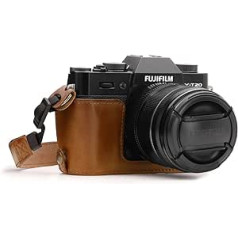 MegaGear Ever Ready ādas kameras puse futrālis ar pārnēsāšanas siksnu, saderīgs ar Fujifilm X-T30, X-T20, X-T10