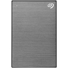 Seagate One Touch 5 TB pārnēsājams ārējais cietais disks, aparatūras šifrēšana ar paroles piekļuvi, dators, piezīmjdators un Mac, USB 3.0, Space Grey, iekļauts 2 gadu glābšanas pakalpojums, modeļa Nr.: STKZ5000404