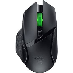 Razer Basilisk V3 X HyperSpeed regulējama bezvadu spēļu pele, ergonomiska forma ar 9 regulējamām vadības ierīcēm HyperSpeed bezvadu, Bluetooth, 5G uzlabots 18K optiskais sensors, melns