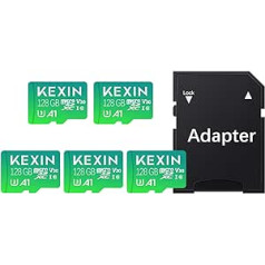 KEXIN SD karte 128 GB Micro SD karšu komplektā 5 Micro SDXC U3, A1, V30, C10 Micro SD kartes