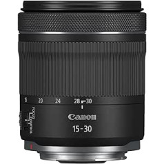 CANON objektīvs RF 15-30 mm F4.5-6.3 ir STM (īpaši plata leņķa tālummaiņa, 5,5 līmeņu optiskais attēla stabilizators, centrālais makrorežīms, 67 mm filtra vītne, saderīgs ar korpusā ir līdz 7 līmeņiem) Melns