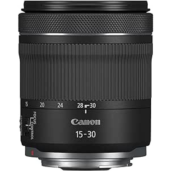 CANON objektīvs RF 15-30 mm F4.5-6.3 ir STM (īpaši plata leņķa tālummaiņa, 5,5 līmeņu optiskais attēla stabilizators, centrālais makrorežīms, 67 mm filtra vītne, saderīgs ar korpusā ir līdz 7 līmeņiem) Melns