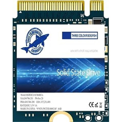 Dogfish SSD 512 GB M.2 2230 NVMe PCIe Gen 3.0 x4 iekšējais cietvielu diskdzinis, spēļu SSD, saderīgs ar Steam Deck Surface Pro Ultrabook klēpjdatoru (M.2 2230 PCIe, 512 GB)