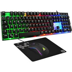 The G LAB - Combo Yttrium - Gamer Package Azerty RGB Gaming Keyboard with 105 Keys and 19 Keys Anti-Ghosting - Gamer Mouse 2400 DPI - Gaming Mouse Pad - PC PS4 PS5 Xbox One/Series - New 2023