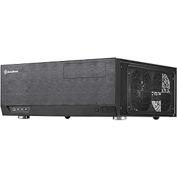 Silverstone Grandia HTPC ATX SST-GD09B-C galddatora futrālis ar augstas veiktspējas un klusu dzesēšanas sistēmu, C tipa USB savienojums priekšējā panelī, melns