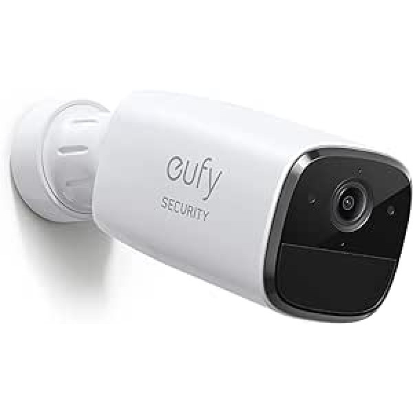 eufy security SoloCam E40 āra drošības kamera, Wi-Fi, bezvadu, personu noteikšanas AI, divpusēja audio funkcija, 2K izšķirtspēja, 90 dB signalizācija, laikapstākļu izturīgs, bezmaksas