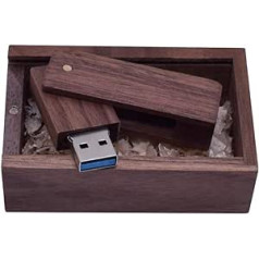 UFARID USB Sticks 16 GB / 32 GB / 64 GB / 128 GB Wooden USB Memory Stick USB Flash Drive Wood USB 3.0 Thumb Drive with Wooden Box (64 GB, Carbonised Wood)