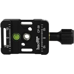 Haoge CP-39 Screw Knob Quick Release Adapter with Hand Strap Hole Bosses Slot Fits RRS Kirk Benro Arca-Swiss Tripod or Monopod Head