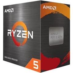 AMD Ryzen 5 5600 procesors (pamata pulkstenis: 3,5 GHz, maks. jaudas pulkstenis: līdz 4,4 GHz, 6 kodoli, L3 kešatmiņa 32 MB, ligzda AM4) 100-100000927BOX melns