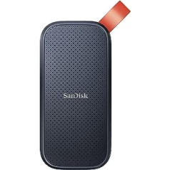 SanDisk Portable SSD 1 TB (ārējais cietais disks ar SSD tehnoloģiju 2,5 collas, 800 MB/s pārsūtīšanas ātrums, izturīgs disks, izturīga stiprinājuma cilpa, kas izgatavota no izturīgas gumijas) Pelēka