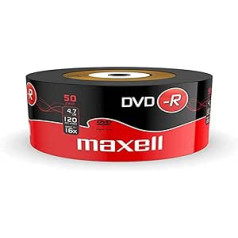 50 STK. Maxell DVD-R 4,7 GB 16 reizes saraušanās režīmā