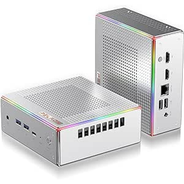 PELADN HA-4 Mini PC, AMD Ryzen 7 7840HS (8C/16T, līdz 5.1GHz) Win11 Pro, 16GB DDR5 5600Mhz RAM, 512GB SSD, 4K HD, BT5.2, Dual HDMI, WiFi6 2.4G/5G, Office, Business Small Desktop PC