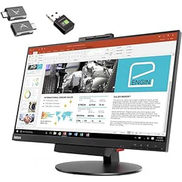 Lenovo viss vienā ThinkCentre TIO24 Gen3 24 collu Full HD Intel Core i5-7400T displeja ports USB 3 16GB 512GB 24 collu FullHD tīmekļa kamera Windows 11 Pro (atjaunota)