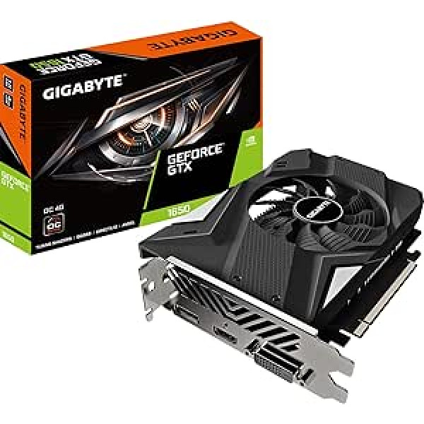 Gigabyte GeForce GTX 1650 D6 OC 4GB grafiskā karte GV-N1656OC-4GD V2, melna