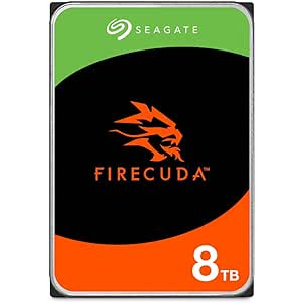 Seagate FireCuda 8TB Internal Hard Drive HDD, 3.5 Inch, 7200 rpm, CMR, 256 MB Cache, SATA 6 GB/s, Silver, including FFP, Model No.: ST8000DXZ01.