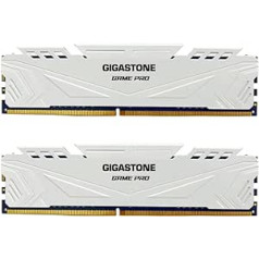 [ DDR4 RAM ] Gigastone White Game PRO Desktop RAM 32GB (2x16GB) DDR4 RAM 32GB DDR4-3200 MHz PC4-25600 CL16 1.35V 288 Pin/Pin Unbuffered Non-ECC Computer Memory RAM (PC Desktop Only)