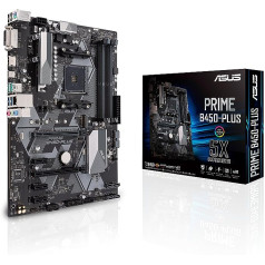 ASUS B450 AMD Ryzen 2 ATX Gaming Motherboard AM4 DDR4 HDMI DVI M.2 USB 3.1 Gen2 (Prime B450-Plus)