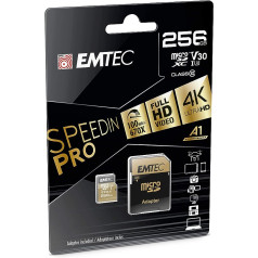 EMTEC SD kartes 256 GB SDXC (CLASS10) Speedin V30 A1 4K adapteris