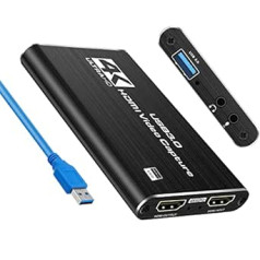 ZHITING Capture Card, 4K USB 3.0 HDMI Capture Card, 1080P 60FPS Video Capture Card for Live Streaming/Video Recording/Online Teaching/Medical Imaging/Game