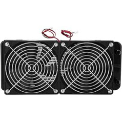 ASHATA 240 mm Aluminium Radiator, 2 x 120 mm Fans Computer CPU Water Cooling CPU Water Cooler Radiator, Lightweight DC12 V Cooler 18 Tubes Heat Series Radiator with Double Fan for PC Water Cooling