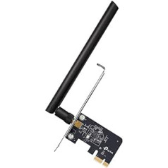 TP-Link Archer T2E WLAN iekšējā PCI-E tīkla karte AC600 ar MU-MIMO (433Mbps līdz 5GHz, 200Mbps līdz 2,4GHz, 802.11ac/a/b/g/n, piemērota operētājsistēmai Windows 10/8.x/7/X ), WPA3