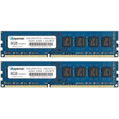 16GB Kit (2 x 8GB) DDR3-RAM, DDR3 1600 PC3-12800U 8GB DDR3 2Rx8 240-pin Dimm CL11 1.5V Desktop Memory Module Upgrade