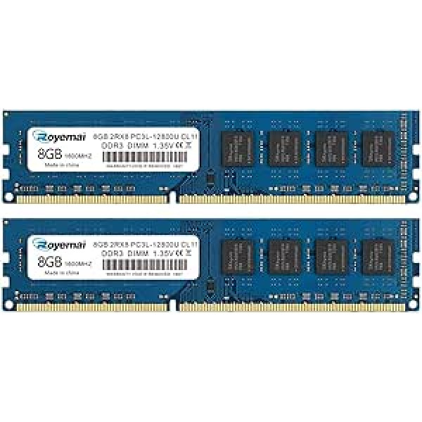 16 GB komplekts (2 x 8 GB) DDR3-RAM, DDR3 1600 PC3-12800U 8GB DDR3 2Rx8 240 pin Dimm CL11 1,5 V galddatora atmiņas moduļa jauninājums