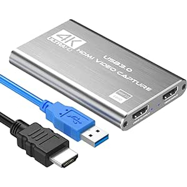 DIGITNOW! Spēļu tveršanas karte, 4K audio video ierakstīšanas karte, HDMI USB 3.0 video ierakstītājs, Full HD 1080P spēļu ierakstīšanai, tiešraides straumēšana