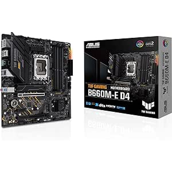 ASUS TUF Gaming B660M-E D4 mātesplates ligzda Intel LGA 1700 (Intel B660, mATX, DDR4 atmiņa, PCIe 4.0, 2x M.2, Aura Sync)