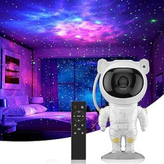 SWIFTVEIN LED zvaigžņoto debesu projektors Astronaut, Galaxy Light ar tālvadības pulti un taimeri, Star projektors bērniem un pieaugušajiem, Smart Star projektors balts, Star Light projektors 228 x 120 mm