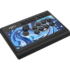 PXN 008 Arcade Fight Stick — Arcade Stick ar 360 ° apļveida kursorsviru, zila slēdža mehāniskajām pogām un audio savienojumu, turbo funkciju — Arcade Fightstick personālajam datoram, PS3, PS4, Xbox un Switch
