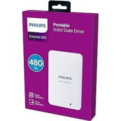 Philips ārējais SSD 480 GB/Go USB 3.0 400 MB/s - 390 MB/s - balts