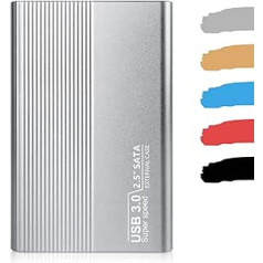 HAHHY Externe Festplatte 2TB, Externe Festplatte USB3.0 Festplatte Extern for MacBook, PC, Xbox One, Xbox 360, galddators, Chromebook, klēpjdators (2TB, sudraba krāsa)