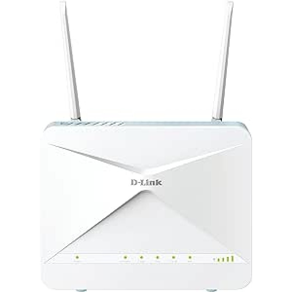 D-Link G415 Eagle PRO AI AX1500 4G viedais maršrutētājs (4G LTE Cat 4 lejupielāde līdz 150 Mb/s, Wi-Fi 6, AI Wi-Fi/Satiksmes optimizētājs, Gigabit porti, WPA3, Wi-Fi Mesh atbalsts, bez Simlock)