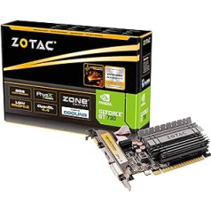 Zotac GeForce GT 730 Zone grafikas karte (NVIDIA GT 730, 2GB DDR3, 64bit, pamata pulkstenis 902MHz, 1.6GHz, DVI, HDMI, VGA, pasīvā dzesēšana)