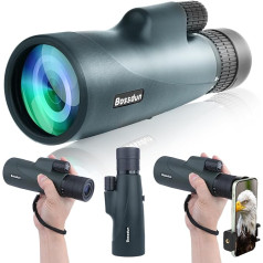 10-30 x 50 Monocular Telescope for Adults, Waterproof HD Monocular Rifle Scope with Smartphone for Bird Watching, Sightseeing, Hiking, Hunting, Camping (Green)