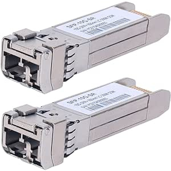 Iepakojumā 2 10G Sfp LC MMF300m 10GBase-SR SFP+ raiduztvērējs, 10G 850nm MMF, līdz 300 metriem, savietojams ar Cisco SFP-10G-SR, Meraki MA-SFP-10GB-SR, Ubiquiti UF-MM-10G, Mikroar-MM-10G , D Savienojums