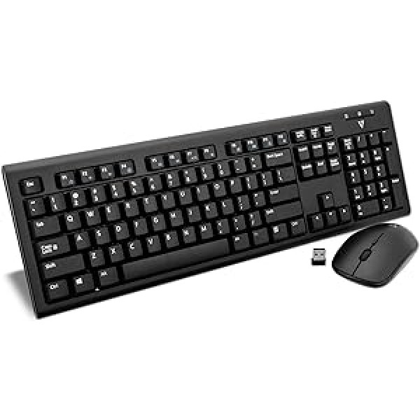 V7 Kabellose Tastatur und Maus ar US-Layout, Schwarz – CKW200US