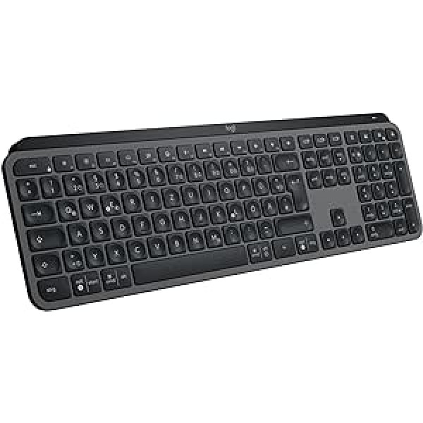 Logitech MX Keys S bezvadu tastatūra, zems profils, precīza, klusa rakstīšana, programmējami taustiņi, fona apgaismojums, Bluetooth, uzlādējama, operētājsistēmai Windows PC/Linux/Chrome/Mac — Graphite, vācu QWERTZ izkārtojums