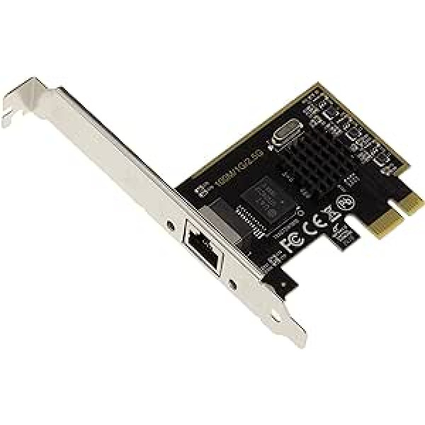 KALEA-INFORMATIQUE PCIe Ethernet 2.5G 1G 100Mbps tīkla karte — RJ45 savienotājs — mikroshēmojums REALTEK RTL8125