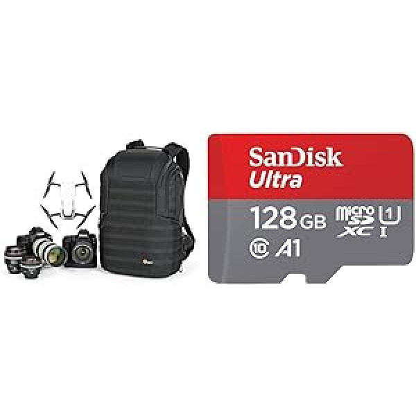 Lowepro ProTactic 450 AW II Modular Backpack with All-Weather Case & SanDisk Ultra Android microSDXC UHS-I Memory Card 128 GB + Adapter