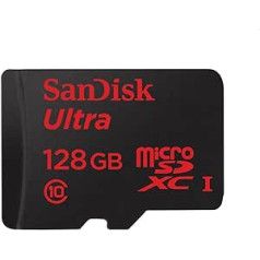 SanDisk Mobile Ultra microSDXC 128GB UHS-I Class 10 atmiņas karte + SD adapteris + atmiņas zonas Android lietotne līdz pat