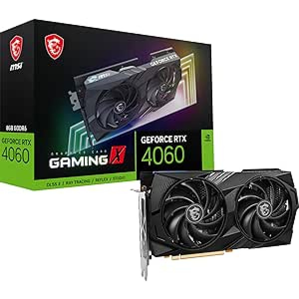 MSI GeForce RTX 4060 Gaming X 8G grafikas karte — NVIDIA RTX 4060, 8 GB GDDR6 atmiņa, 17 Gbps, PCIe 4.0, Twin Frozr 9, RGB, DLSS3