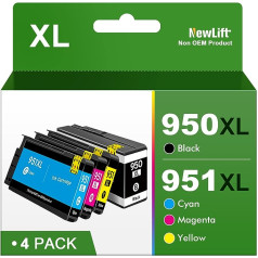 950XL 951XL printera kasetnes, kas ir saderīgas ar HP 950/951XL Multipack for OfficeJet Pro 8610 8600 8100 8620 8100 8615 8625 8630 8640 8660 276DW 251DW printera printera (Black Cyan Magenta Yellow, 4)