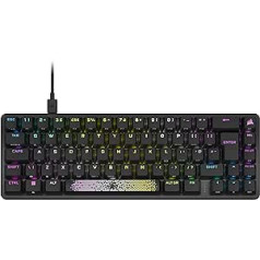 Corsair K65 Pro Mini RGB 65% optiskā mehāniskā vadu spēļu tastatūra - OPX lineārie slēdži - PBT Double-Shot taustiņu vāciņi - iCUE savietojams - PC, PS5, PS4, Xbox - QWERTZ DE - melns