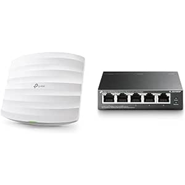 TP-Link EAP245 AC1750 WLAN piekļuves punkts un TP-Link TL-SG1005P 5 portu Gigabit PoE slēdzis ar 4 PoE+ portiem