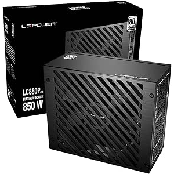 LC-Power LC850P 80 Plus Platinum pilnībā modulārs barošanas avots ar 850 W jaudu un 10 PCI Express portiem